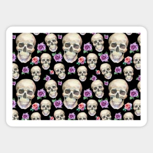 flowers and skulls Sticker